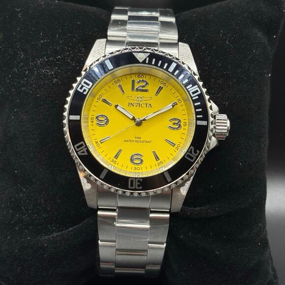 Invicta Specialty 49345 Men 40mm Yellow Dial Black Bezel Stainless Steel Quartz - Picture 17 of 17